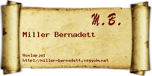 Miller Bernadett névjegykártya